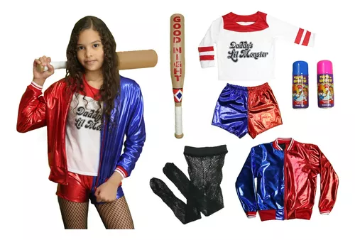 Arlequina Fantasia Roupa Infantil Festas Carnaval Completa