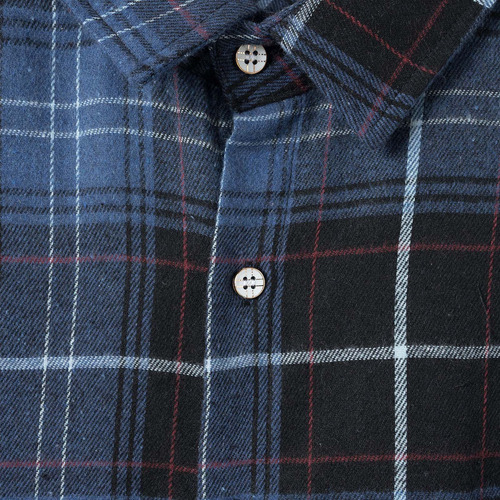 Blusas Masculinas Xadrez Com Gola Virada Para Baixo Com Bols