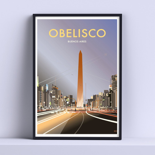 Cuadro Obelisco Bs As Decorativo 30x40 Cm Listo P Colgar