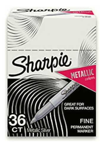 Sharpie Marcadores Permanentes Metálicos, Punta Fina, Plata