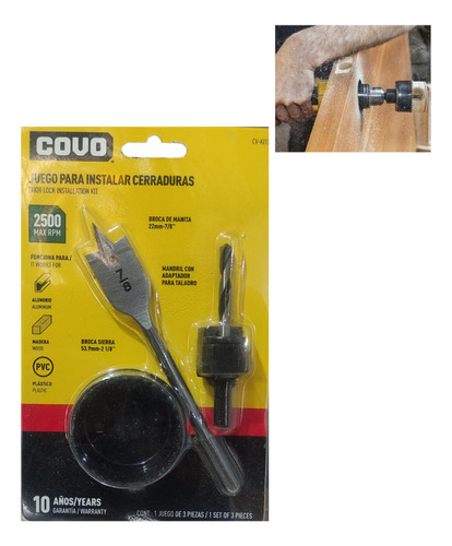 Kit Sierra Corta Círculos Para Instalar Cerradura 54 Mm Covo