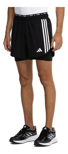 Bermuda 2 Em 1 Masculina adidas Own The Run Excite 3 Stripes