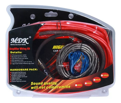 Kit Instalacion Cable Rca Amplificador Audio Auto 8ga