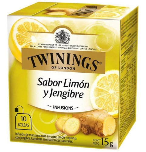 Imagen 1 de 1 de Te Twinings Limón Y Jengibre Caja X 10 Saquitos De 1,5 Gr