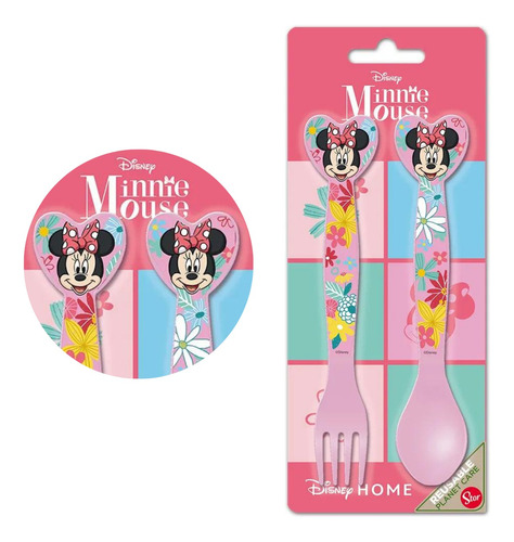 Set Cubiertos Cuchara Tenedor Disney Michey Minnie 