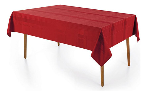 Toalha De Mesa Retangular 8 Lug Fragnani Vermelha Karsten