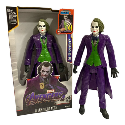 Figura Muñeco Articulado 30cm Joker El Guasón + Luz Y Sonido