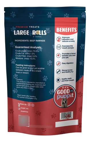 Premios Para Perros Hechos De Carne Con Colageno Puppit Roll