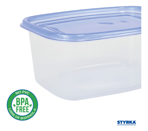 15 Contenedores De Plástico Toppers Styrka 30 Color Azul claro