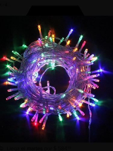 Luces Led X 100 Multicolor 8 Metros Aprox Cable Transparente