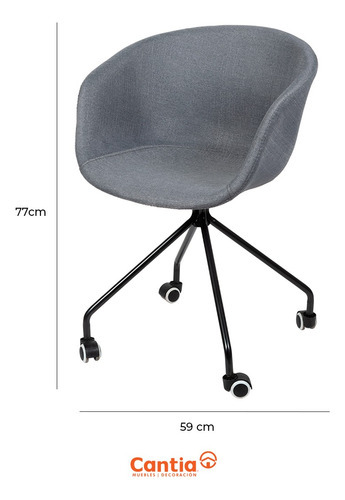 Silla De Oficina Ejecutiva Para Escritorio Ergonomica Linneo Color Gris