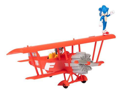 Sonic 2 Tornado Biplane Action Figure Set, 3 Pieces