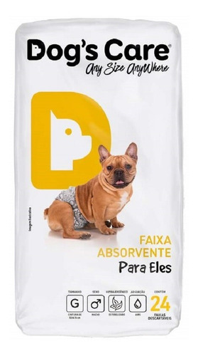 Imagem 2 de 4 de Fraldas Descartáveis Cães Macho Dogs Care Tam G - 120 Unid