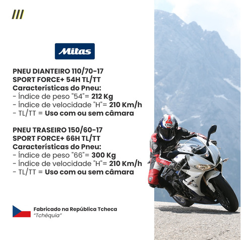 Par Ktm Duke 200 110/70-17 150/60-17 Mitas Sport Force+