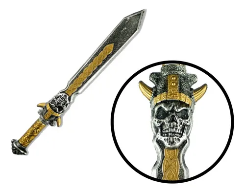 Espada Vikinga Rey Esqueleto Medieval Guerrero Pirata Asesino Rígida 56cm Disfraz Halloween Cosplay