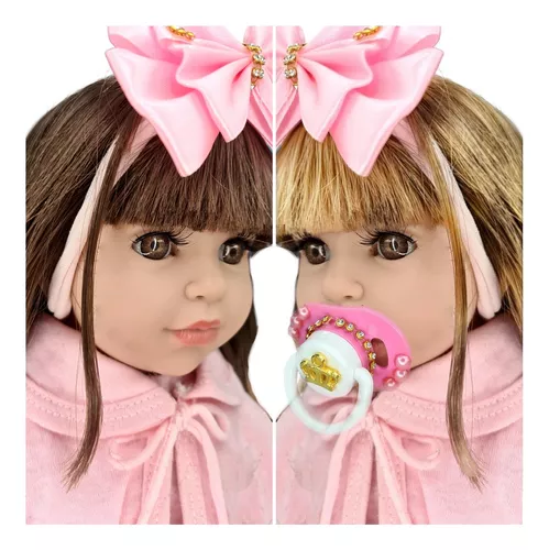 Bebe Reborn Boneca Realista Barata 53cm Pérolas Princesa