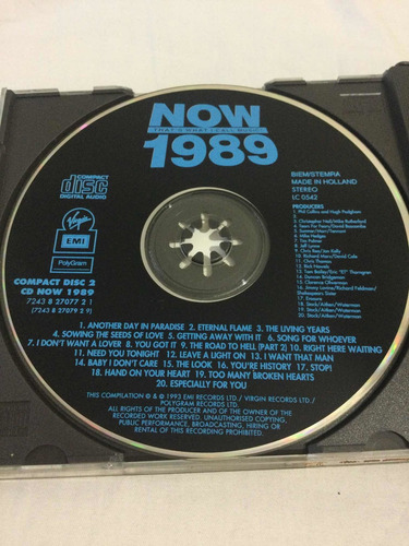 Now 1989 Thats What I Call Music Cd Doble Uk Recopilación (Usado)