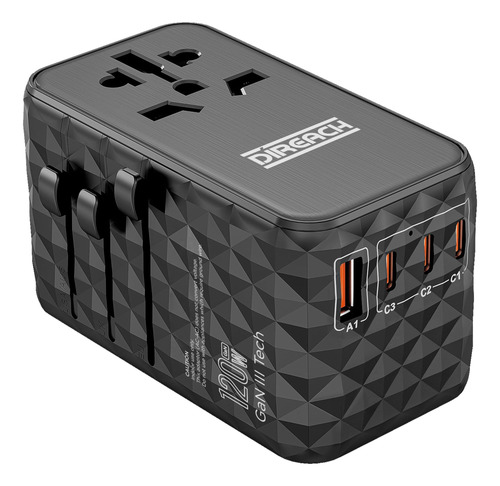 Direach 4 Porta 120w Gan World Travel Adapter