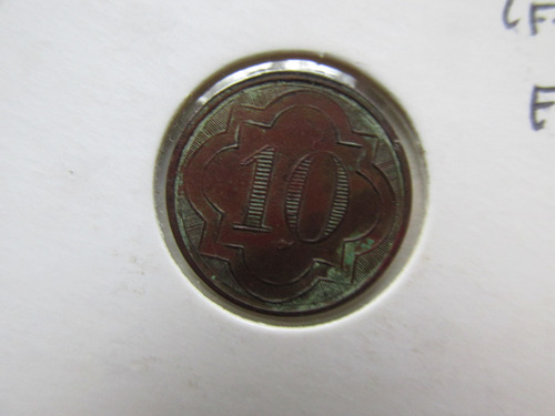 Antigua Ficha Salitrera Peru Of La Peña Vale $ 20 Ctvs (Usado)