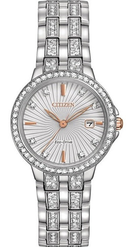 Citizen Silhouette Crystal Swarovski Ew2340-58a Color del fondo Plateado 60814