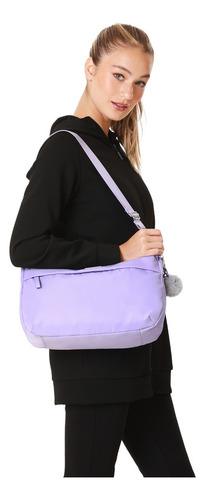 Totto Bolsa De Dama - Mujer Crossbody Satchel Ade231 Color Violeta Diseño de la tela Lisa