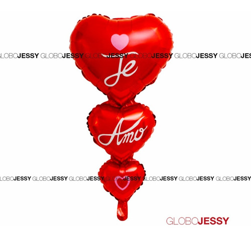 Imagen 2 de 5 de Globos San Valentin Frase Te Amo Paquete De 7 Globos