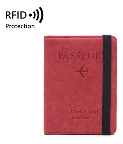 Funda De Pasaporte De Couro Porta-pasaporte Bloqueo Rfid [u]