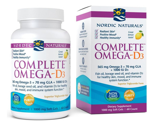 Nordic Naturals Omega-d3 Completo 500mg 60 Softgels Sabor Limón