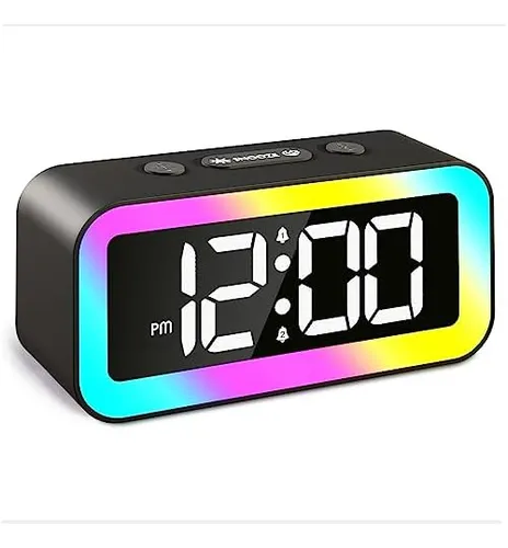 Reloj Despertador Led Rgb Con Alarmas Duales S per Fuertes