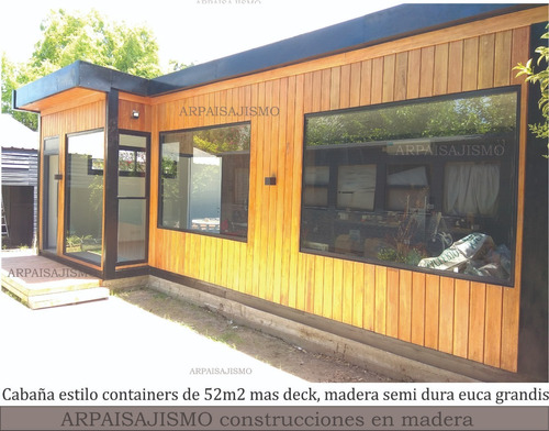 Contenedor Cabaña Madera Containers Chapa Vidriada Casa 40m2