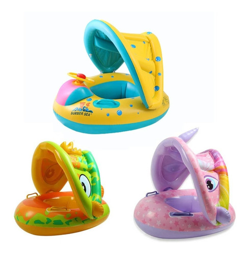 Flotador De Piscina Con Techo Para Bebe Ajustable Verano