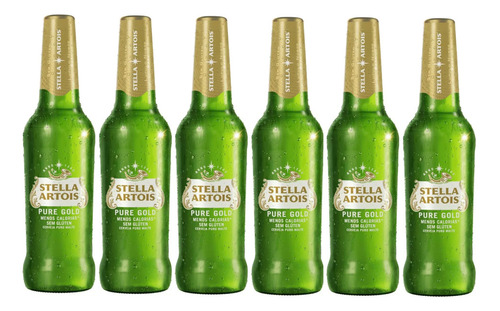 Cerveja Stella Artois Sem Gluten Pure Gold Long Neck Pack Com 06