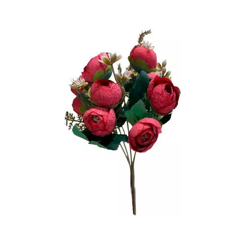 Ramo Artificial Flores Mini Peonia Grande 35cm Flor Pimpollo