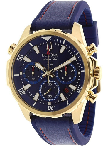 Relógio Masculino Pulseira De Couro Bulova Original 97b168