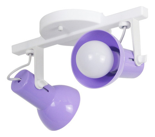 Luminaria Spot Trilho Kids Quarto Infantil Lilas 2 Lâmpadas 110V/220V