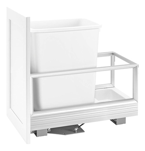 Rev-a-shelf Single Qt Blanco Aluminio Cepillado Extraible