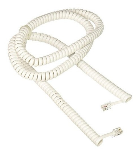 Cable En Espiral Para Auricular Rca De 25 Pies, Blanco (tp28