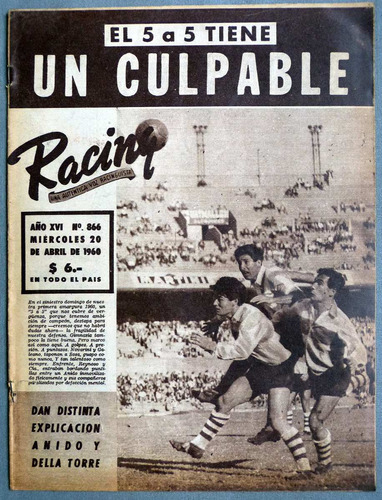 Revista Racing Una Auténtica Voz Racinguista Nº 866