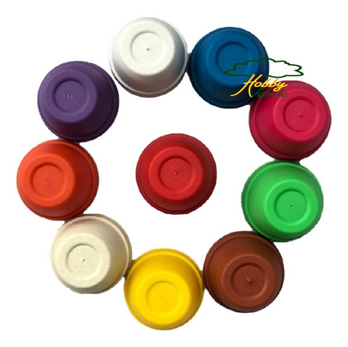Imagem 7 de 9 de Vaso Plástico Mini Pote 6 Colorido Cactos E Suculentas 20 Ud