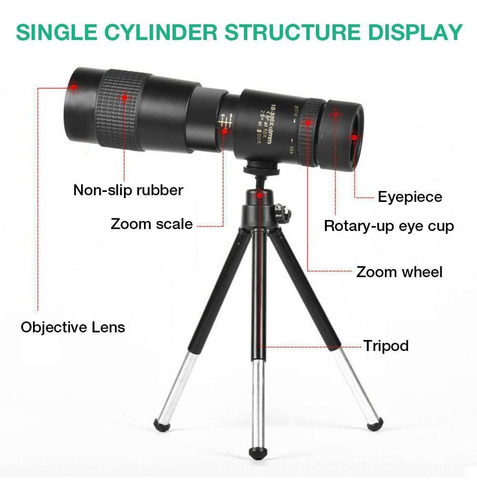 4k 10-300x40mm Super Teleobjetiva Zoom Monocular Telescópio
