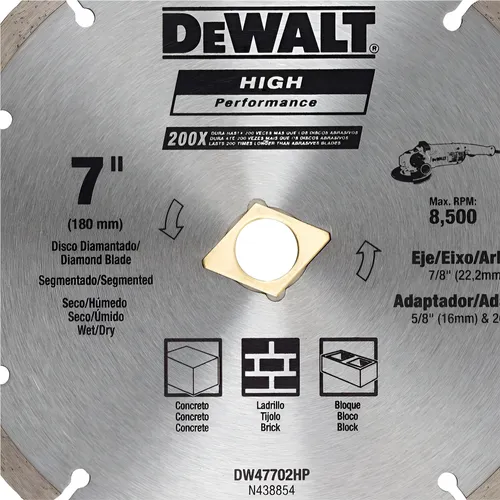 Disco Diamantado Segmentado De 7 Dewalt Dw47702hp