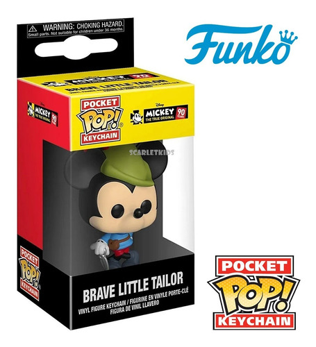 Funko Pop Llavero Brave Little Tailor Mickey Disney Original