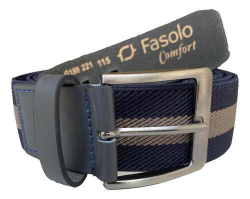 Fasolo G188221 Cinto Masculino Couro Legítimo Cor Índigo/cinza Tamanho 90