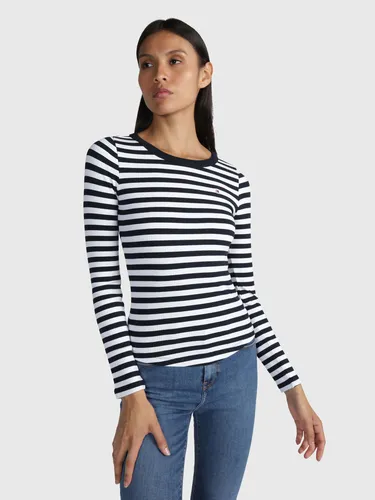 Playera blanca con rayas negras mujer sale