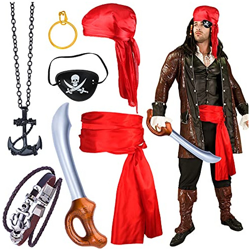 Juego De Accesorios Disfraz De Capitán Pirata Durag Go...