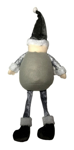 Boneco Papai Noel Luxo 50cm Prateado Prata Decoração Natal