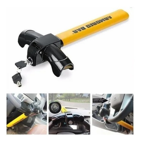 Traba Volantes Anti Robo Seguirdad Auto Tipo T Con 2 Llave