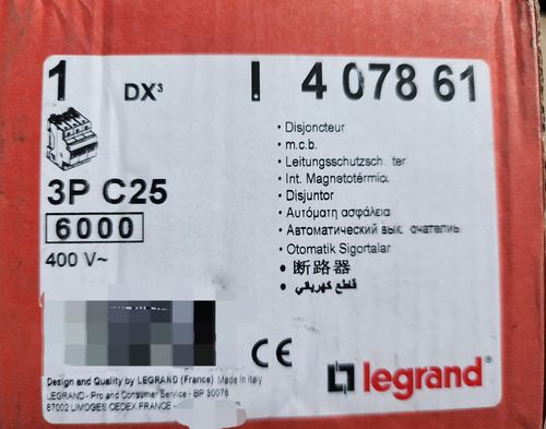 Interruptor Automatico 3p 25a Crv C 10 Ka Ref 407861 Legrand