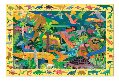 Rompecabezas Dinosaurios Con 40 Imágenes Ocultas 64pcs
