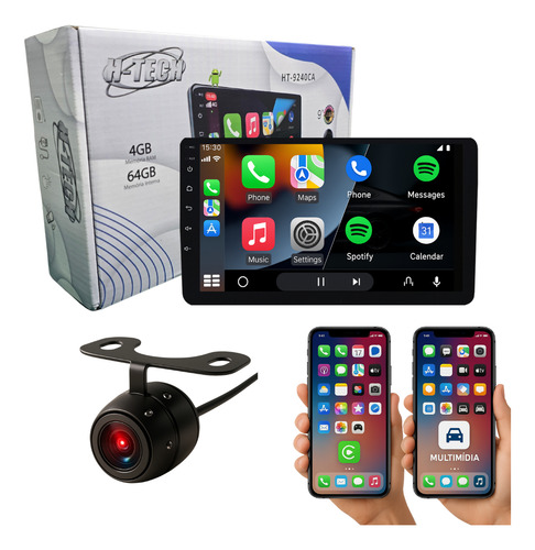 Multimidia 9 Qled Quadcore 4gb 64gb Android Auto Carplay Usb